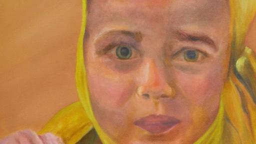 Elaine Clayman, Artist, Raggedy Anns Away From Home, Oil on Linen 30&rdquo; X 18&rdquo;