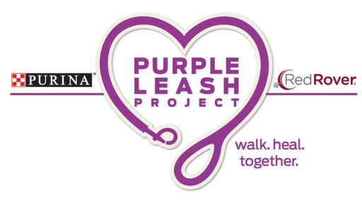 Purina is asking you to &lsquo;take the lead&rsquo; for domestic violence survivors by snapping a picture while walking your pet, sharing it on social media using the hashtag #PurpleLeashProject, and tagging three friends to do the same.