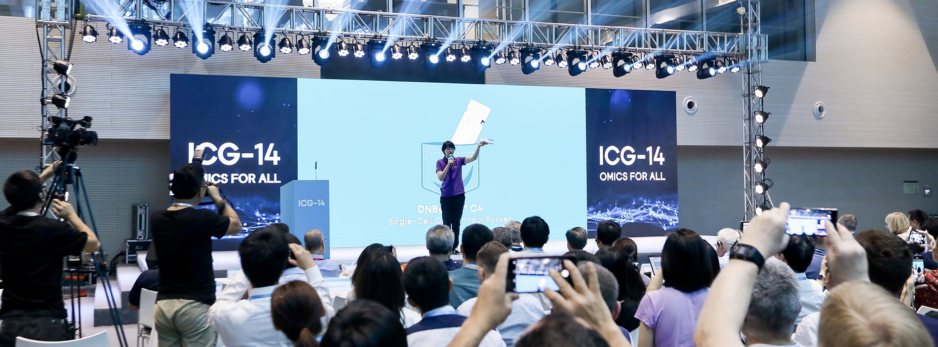 Women talking on stage