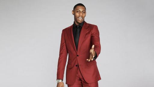 RJ Barrett in Solid Red Suit