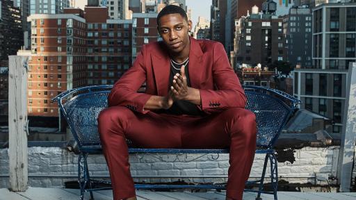 RJ Barrett in Solid Red Suit Hero