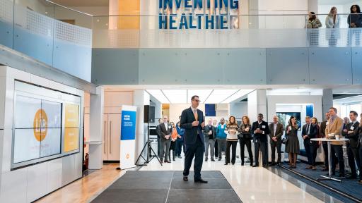 Glen Stettin, MD, Chief Innovation Officer, Express Scripts, explains how the newly updated Lab will help make health care simpler and more affordable in St. Louis on Tuesday, Nov. 12, 2019.