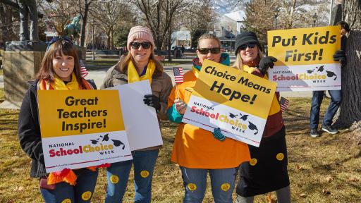 Teachers join in the School Choice Week celebration! The Week is an opportunity to recognize teachers' role in children's education.