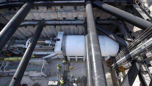 Guests get a tour of the Boring Machine