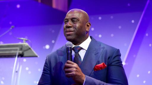 Earvin “Magic” Johnson delivers powerful remarks about courage and leadership during the 2019 Achilles International Gala.