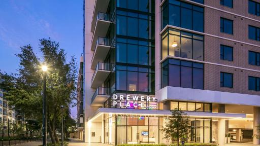 A 27-story tower apartment building.