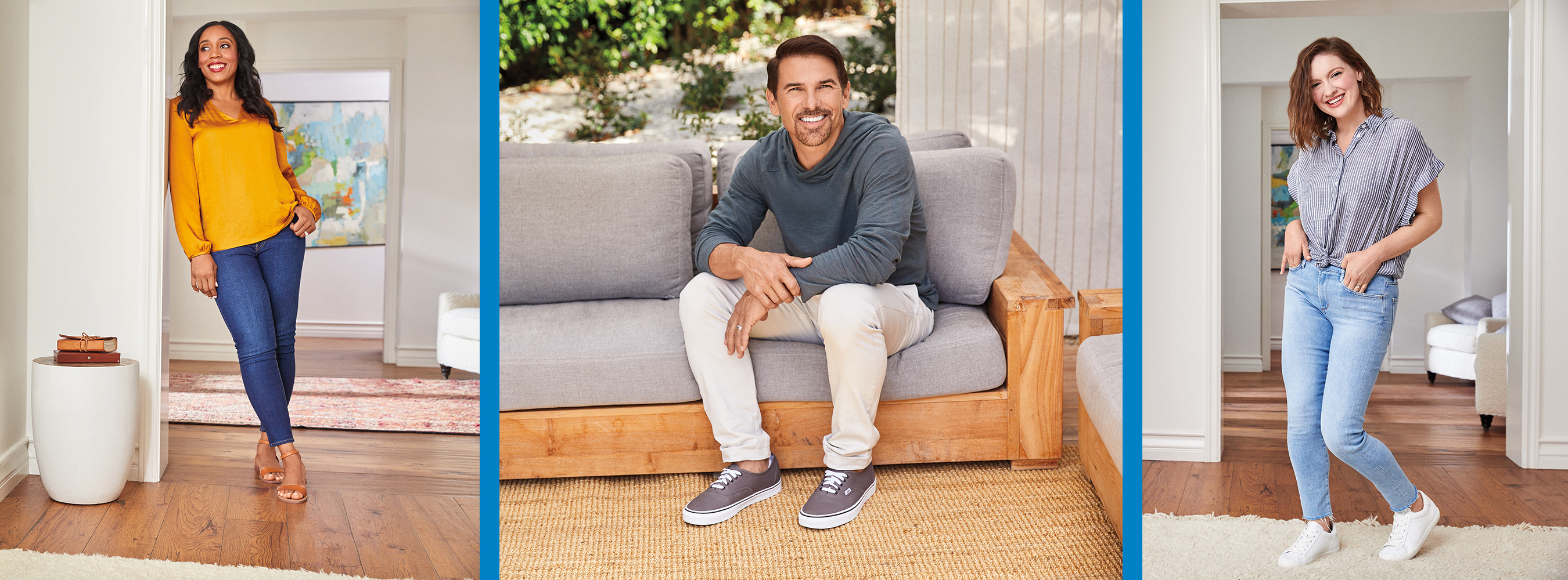 A collage of three people