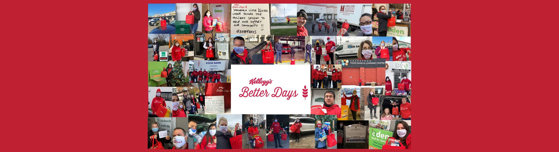 Montage of faces of people working at foodbanks