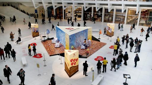 More than 400,000 people witnessed this day-long, live installation at the Oculus at Westfield World Trade Center in downtown Manhattan.