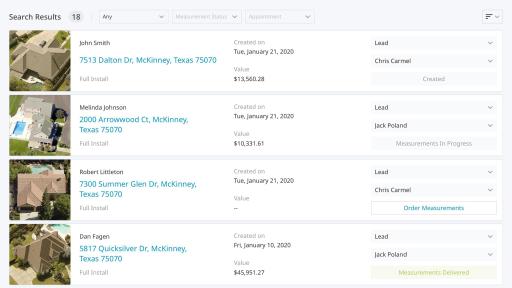Image of screenshot of Track Leads & Project Status