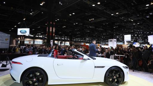 A white Jaguar F-Type