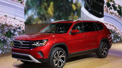 A red Volkswagen Atlas