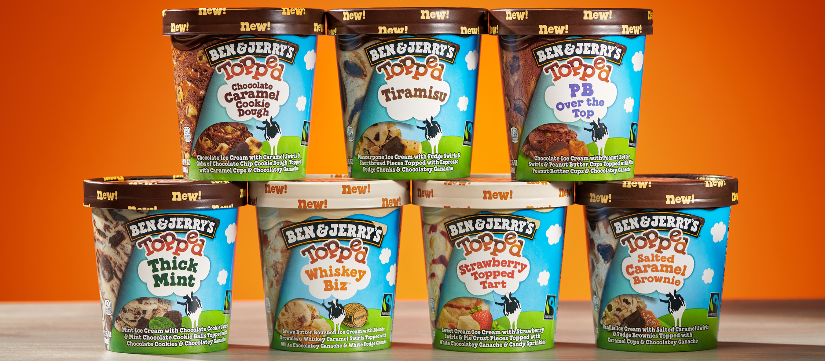 Ben & Jerry's TOPPED Line Features Seven New Decadent Flavors