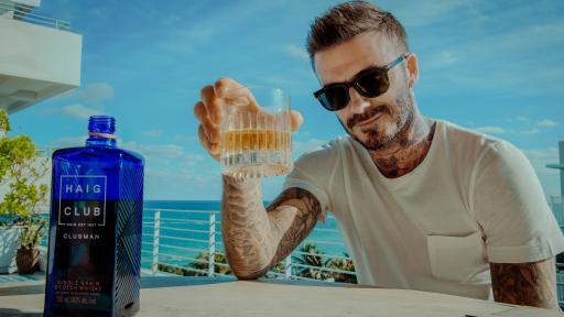 David Beckham posing with HAIG CLUB Clubman