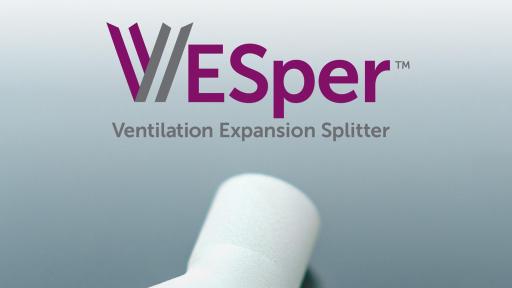 VESper logo and Prisma Health logo with VESper Ventilation Expansion Splitter product