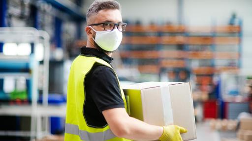 A man working in a warehouse