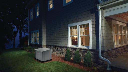 Generator outside at night