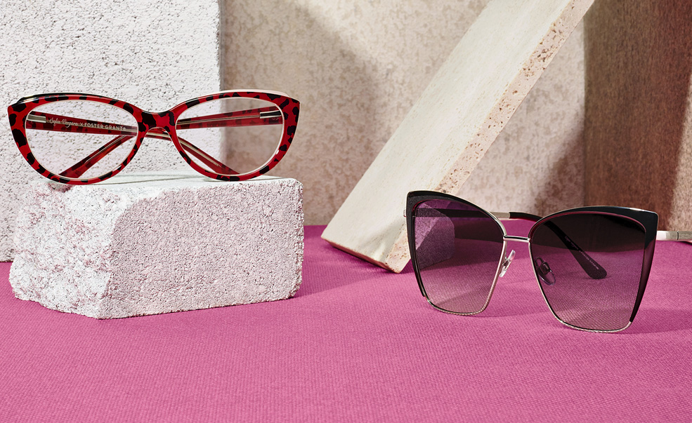 Sunglasses on a pink background