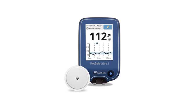 FreeStyle Libre 2 system Reader + Sensor Product shot: FDA clears Abbott’s FreeStyle Libre 2 system in U.S. for adults and children (ages 4 and older) with diabetes, the only iCGM with unsurpassed 14-day accuracy that measures glucose every minute and optional real-time alarms to alert users when their glucose is high or low without scanning