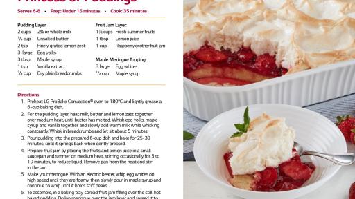 Princess of Puddings Recipe Card