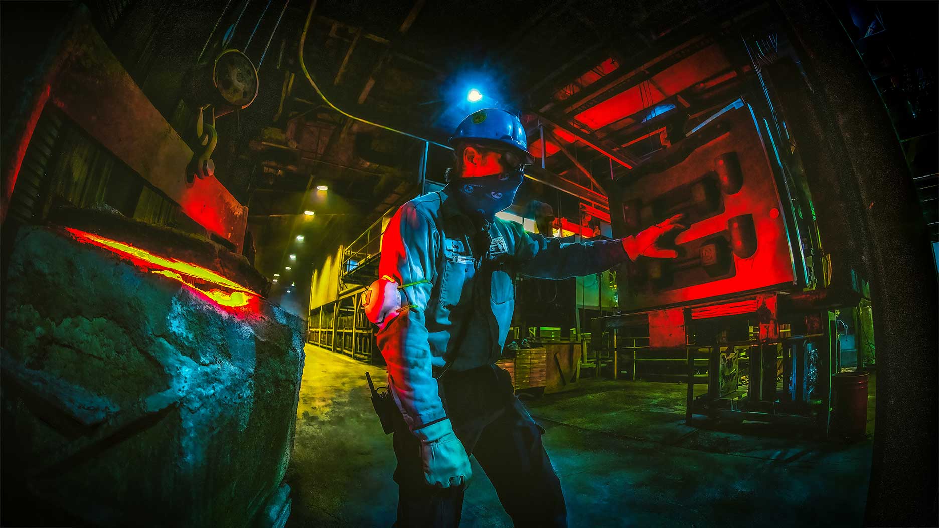 Man inside a foundry