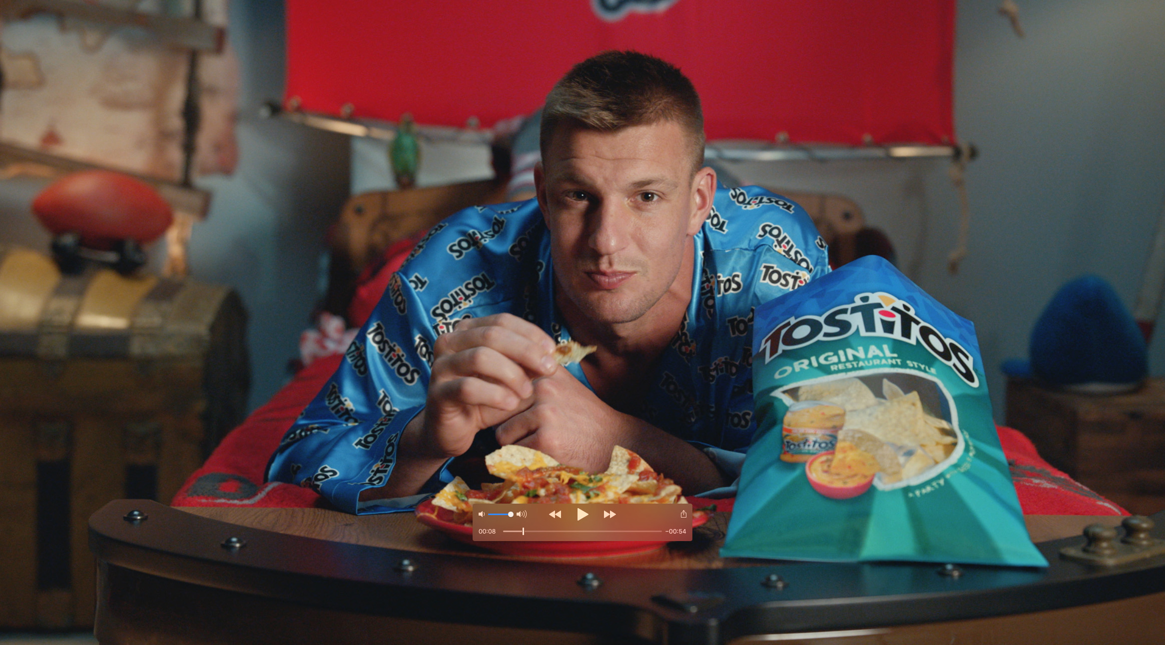 Gronkowski eating Tostitos chips