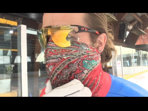 Matt Thomas from Elmhurst, N.Y., proves if figure skating while performing a saxophone solo was an Olympic sport, he’d win the gold medal.