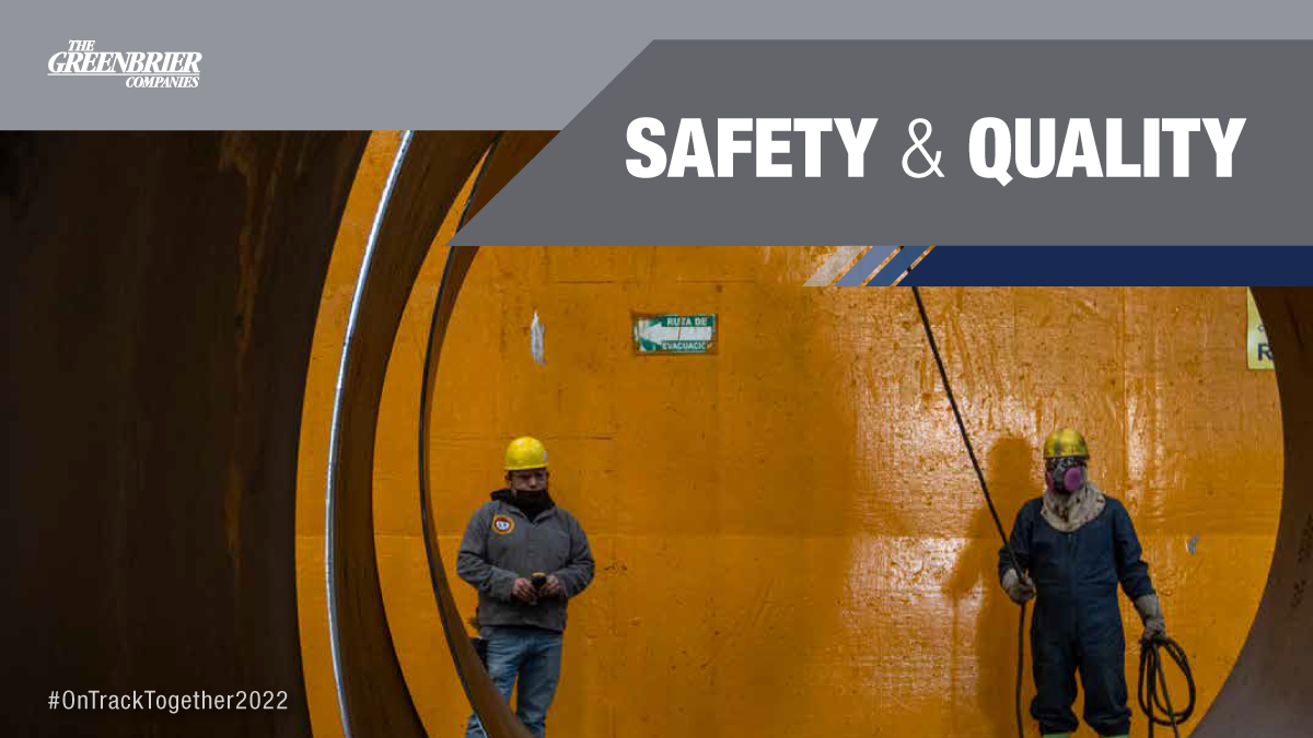Safety is Greenbrier’s number one priority and defines its commitment to all stakeholders. In 2022, the company achieved its best safety performance on record.