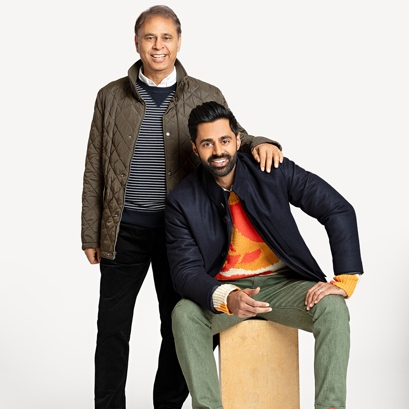 Hasan and Najme Minhaj in the Cole Haan x Hasan Minhaj Limited-Edition Collection