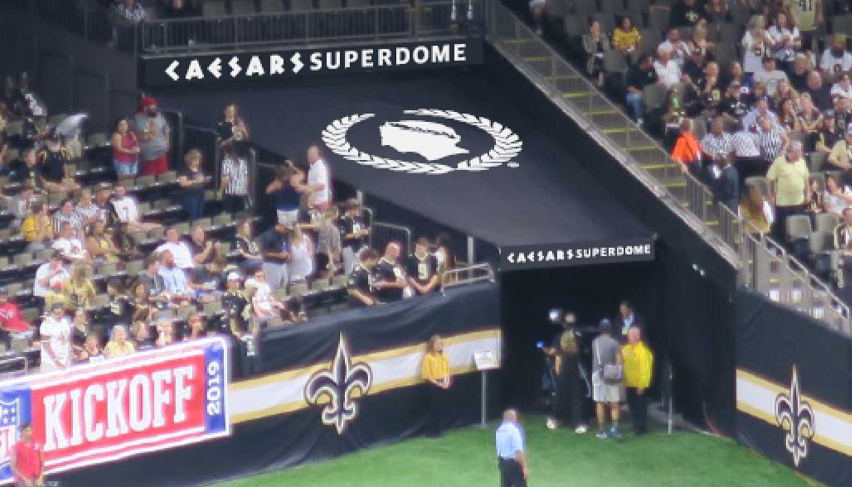 Arena tunnel rendering of the Caesars Superdome in New Orleans, LA. Credit: New Orleans Saints & Infinite Scale.