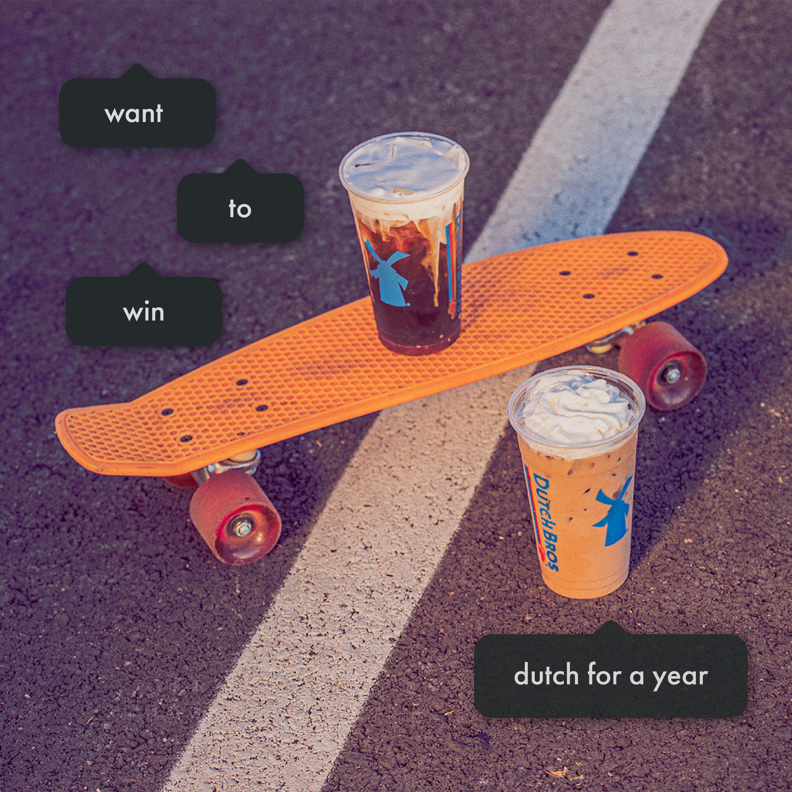 100 Dutch Bros customers will win one Dutch drink per day for a year. The Dutch Bros app is the easiest way to enter.