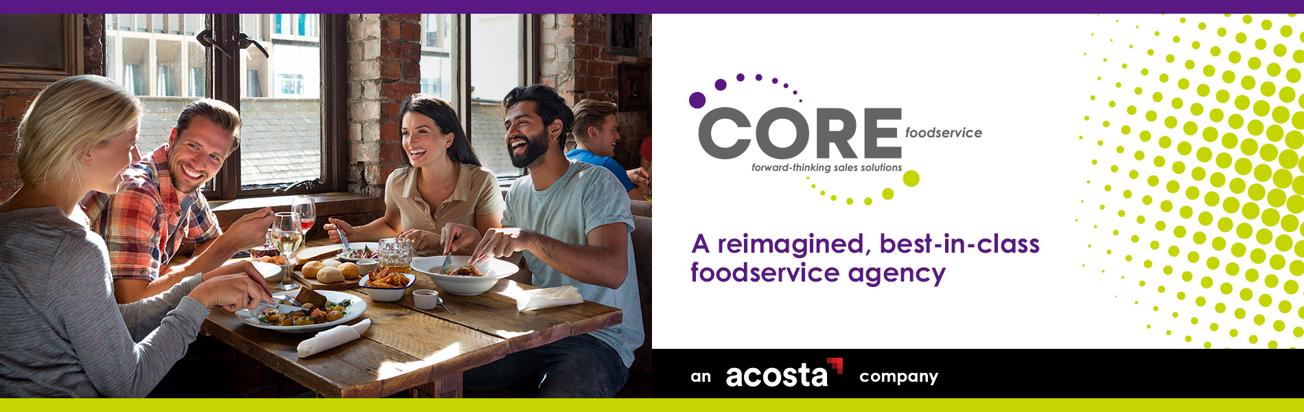 Banner with people eating food