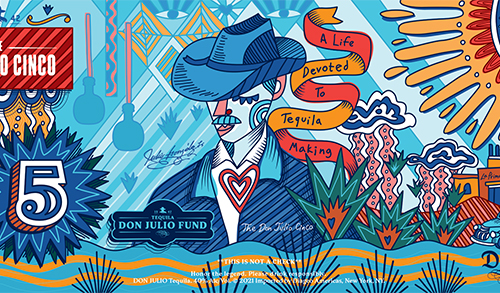 The Don Julio Cinco, designed by Mexican Artist Claudio Límon, unlocks $5 for consumers to spend and help support our local bars and restaurants.