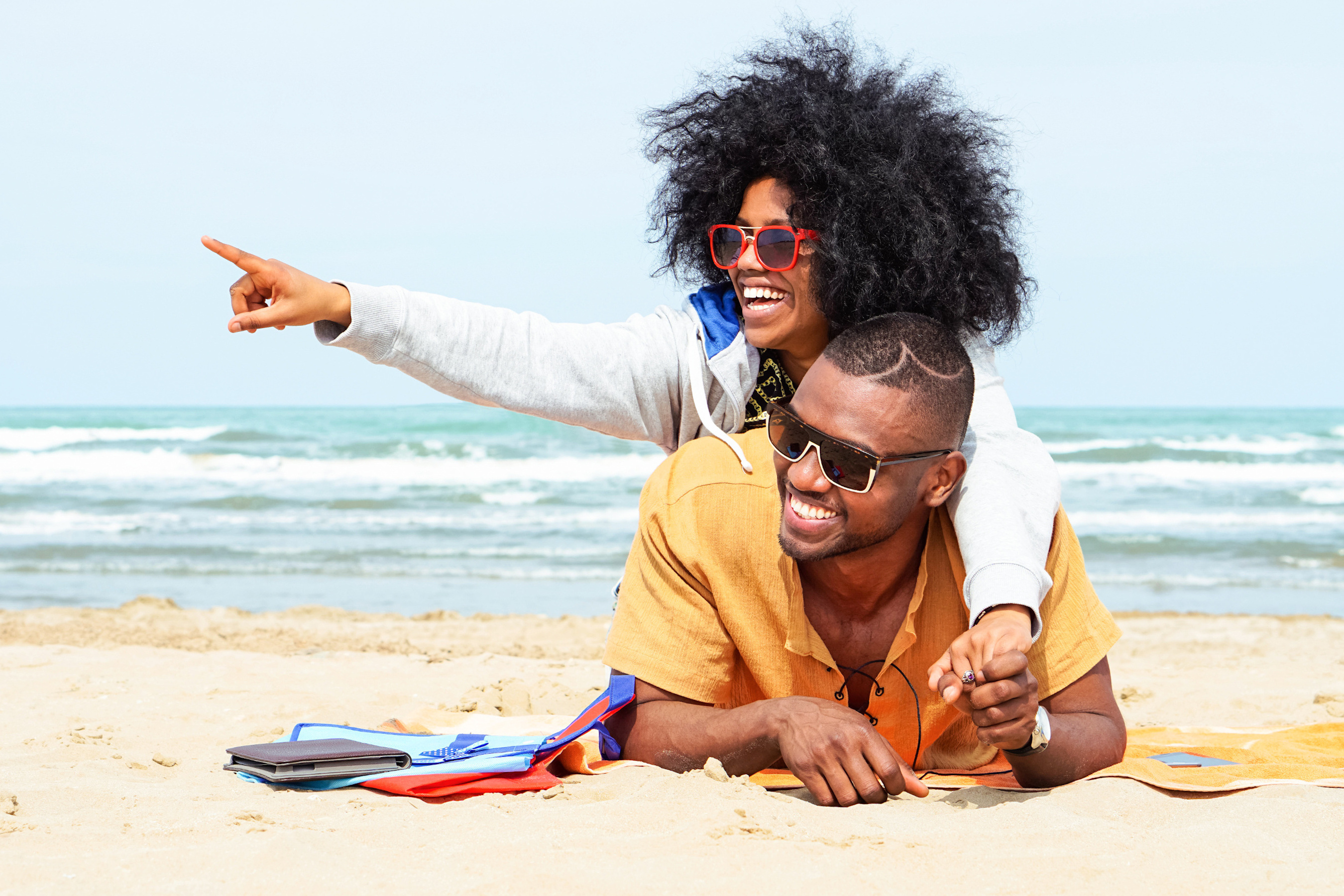 Woman siting on a beach
