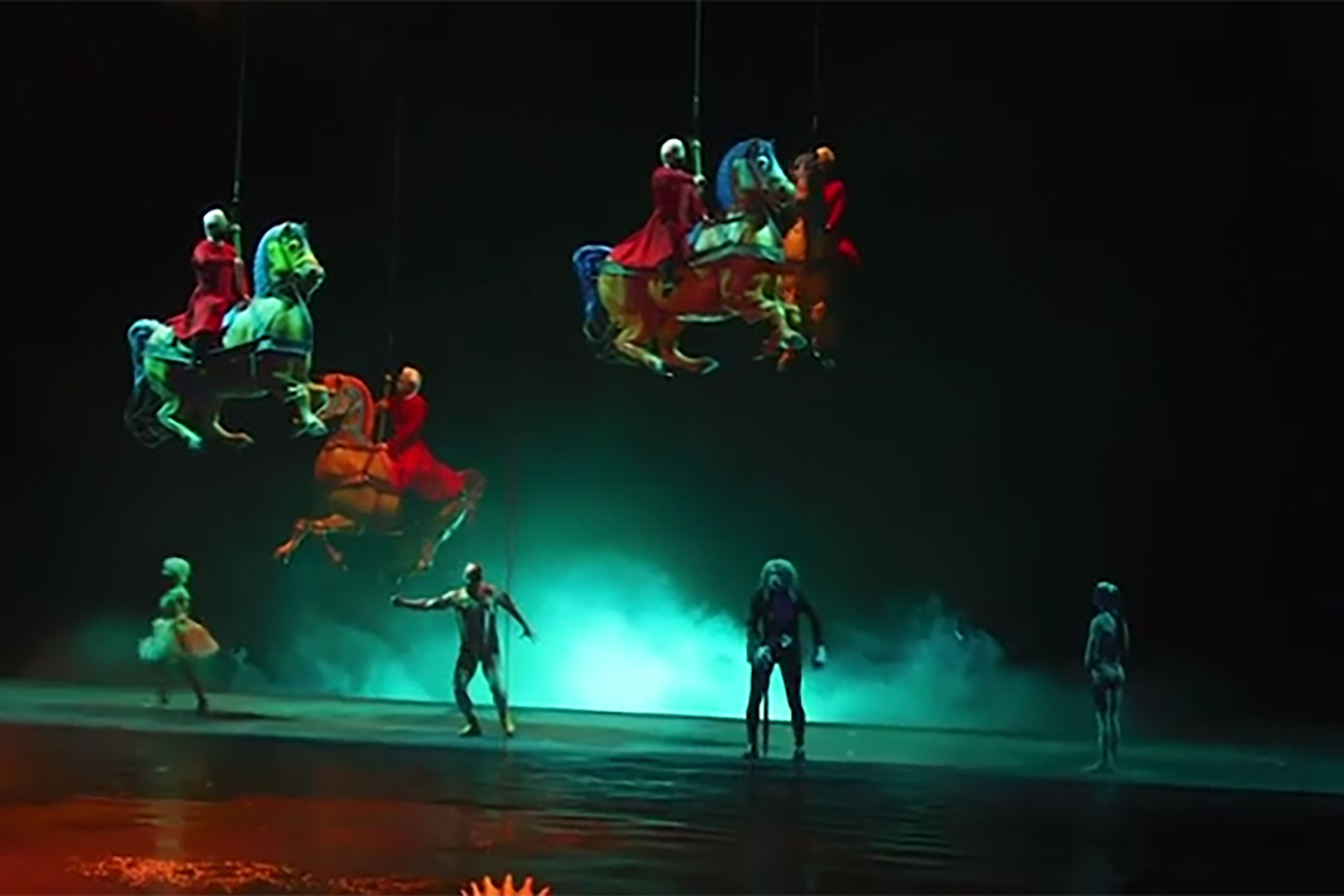“O” by Cirque du Soleil, which has been enjoyed by more than 17 million people, celebrates its first performance in 16 months at Bellagio before a sold-out crowd on July 1, 2021.