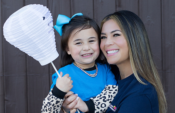 Light The Night Honored Hero and leukemia survivor, Harper and her mom