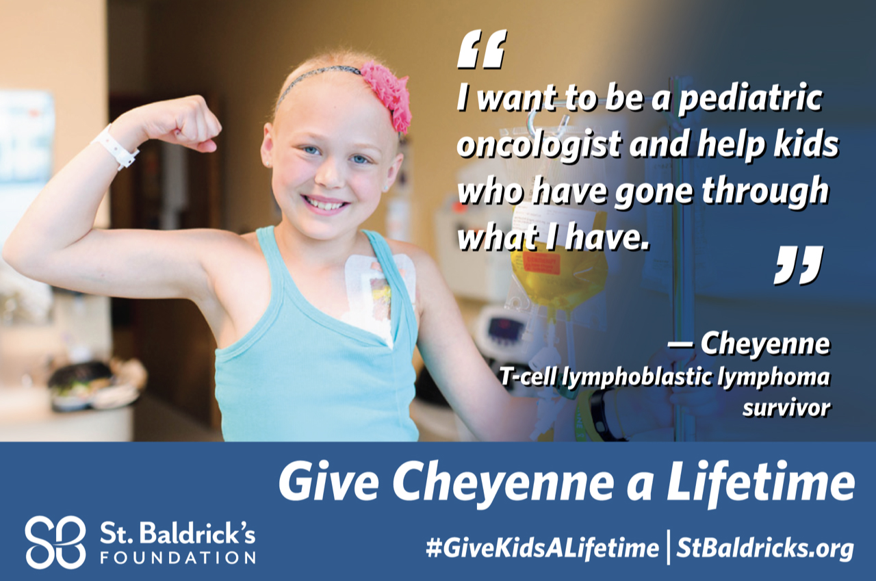 Cheyenne, a T-cell lymphoblastic lymphoma childhood cancer survivor.