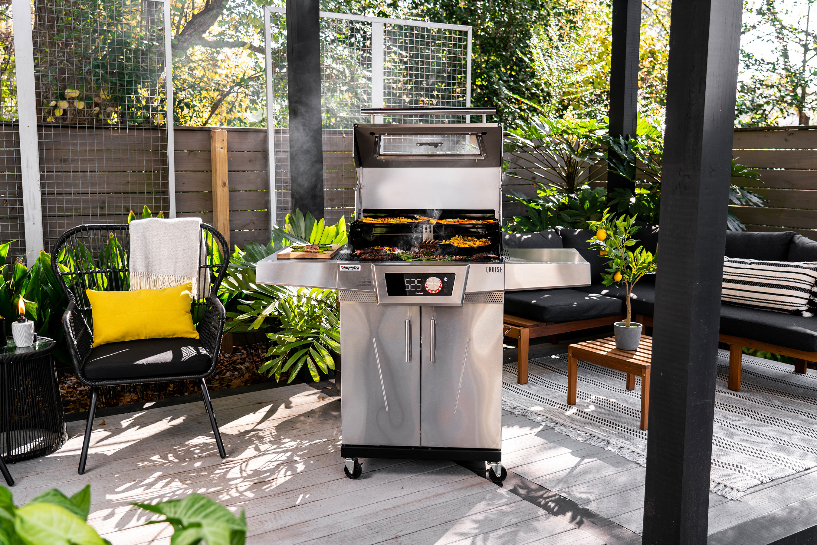 The grill’s built-in auto-calibration keeps the heat consistent as you cook, allowing you to grill things in a way you never thought possible.