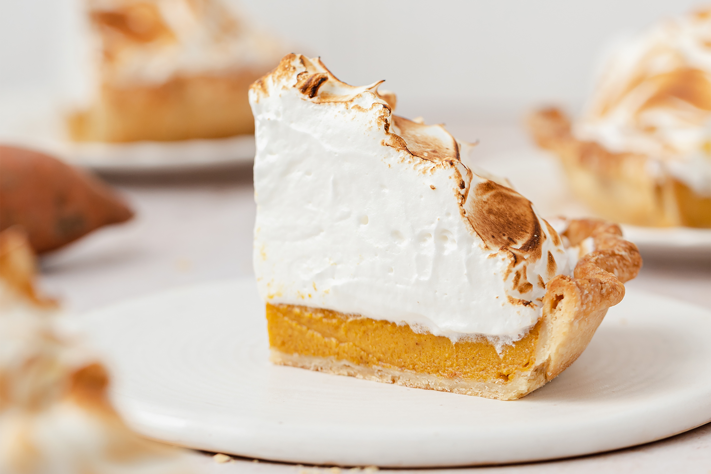 Bourbon Sweet Potato Pie with Brown Sugar Meringue
