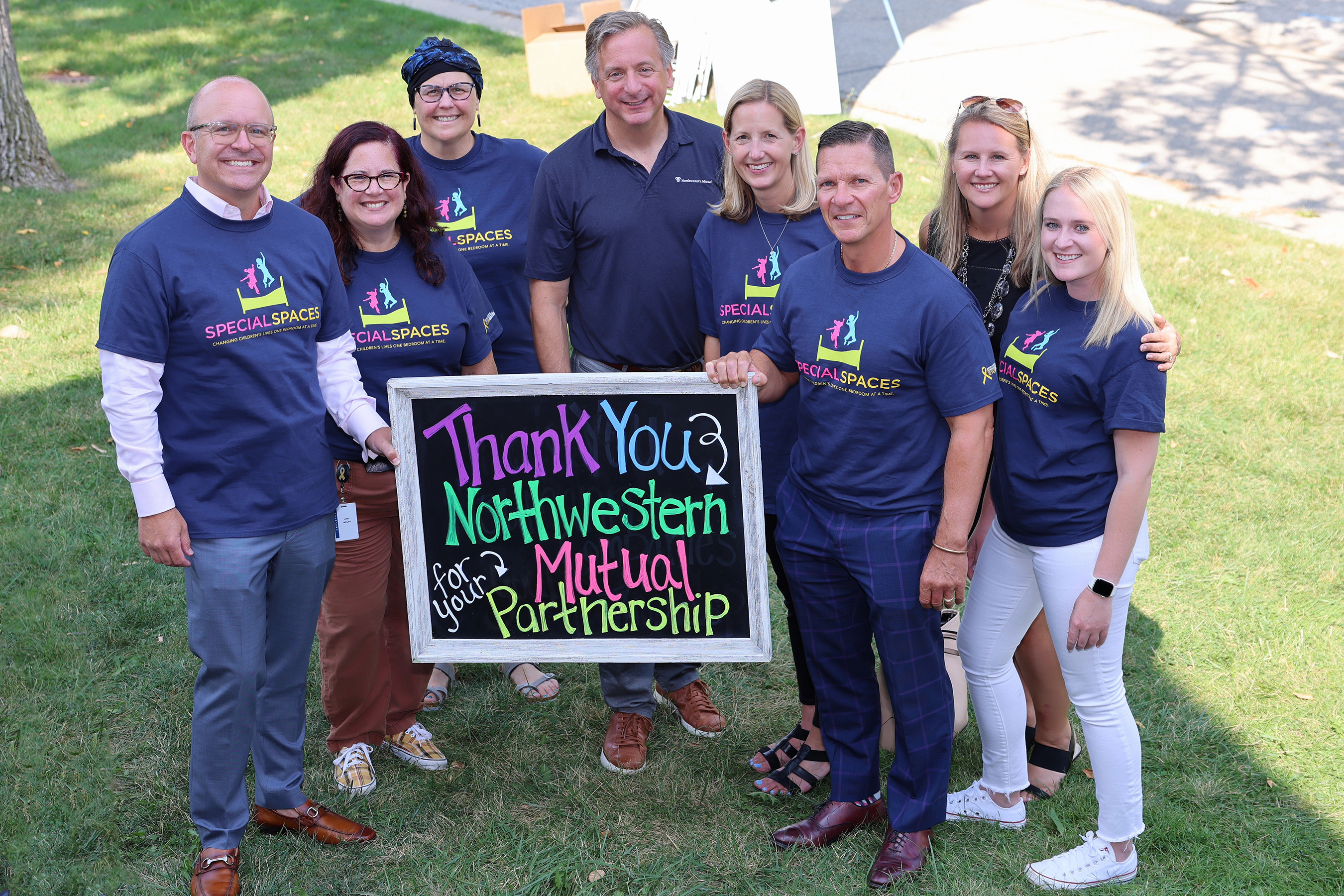 The Northwestern Mutual team at the Milwaukee bedroom reveal on September 8