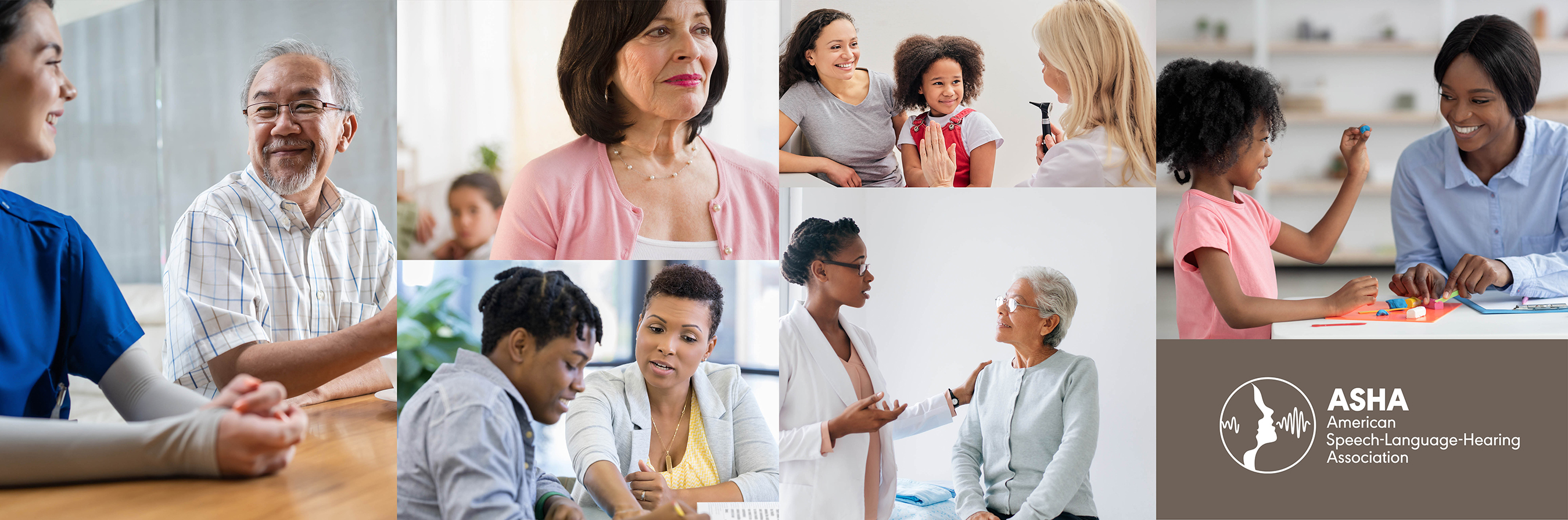 Collage of people - ASHA banner