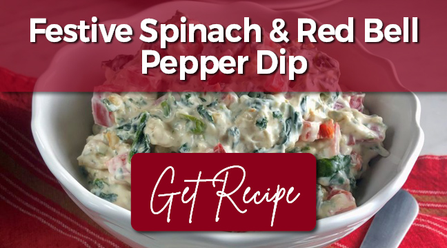 Festive Spinach & Red Bell Pepper Dip