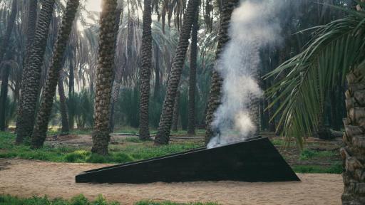 Muhannad Shono’s installation view at Mabiti AlUla, Saudi Arabia.