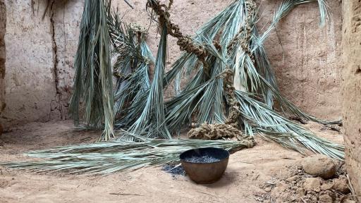 Talin Hazbar’s installation view at Mabiti AlUIa, Saudi Arabia.