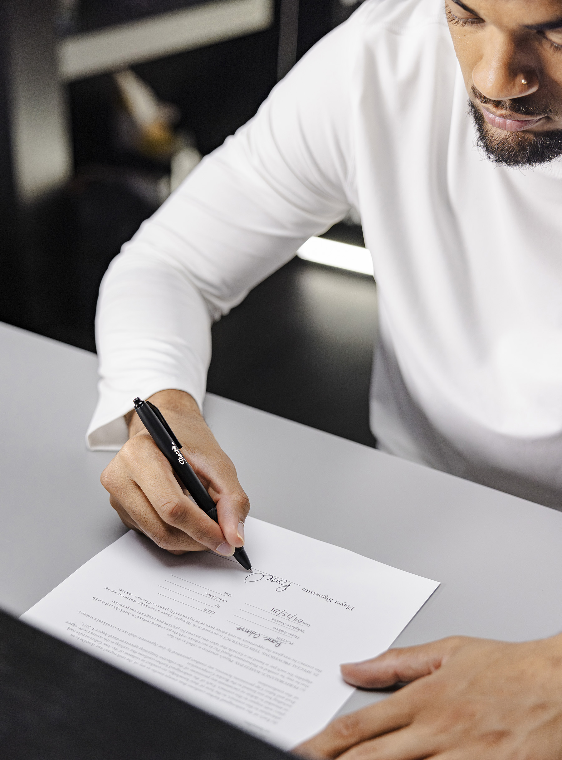 Sharpie signing contracts