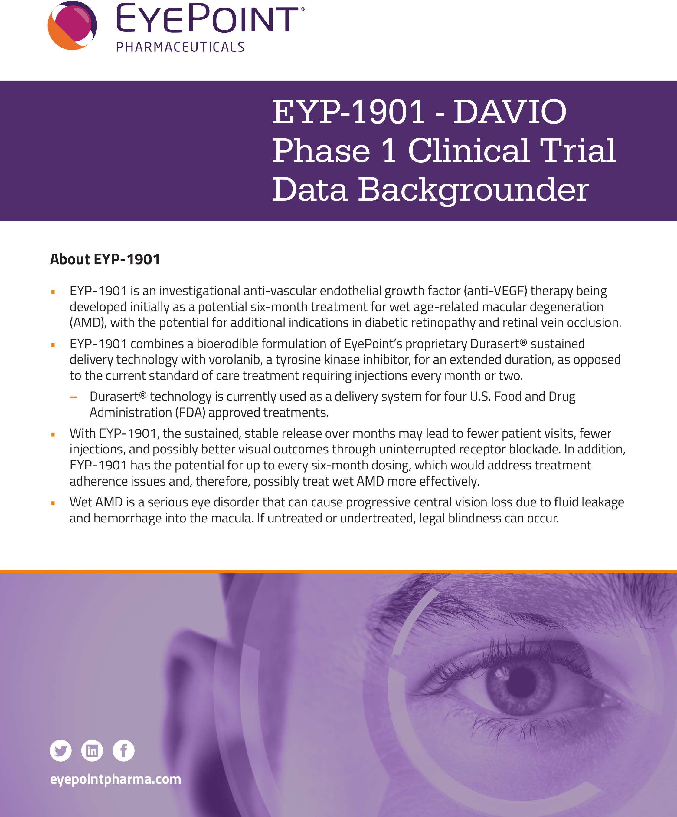 Learn more about EYP-1901 and the DAVIO trial