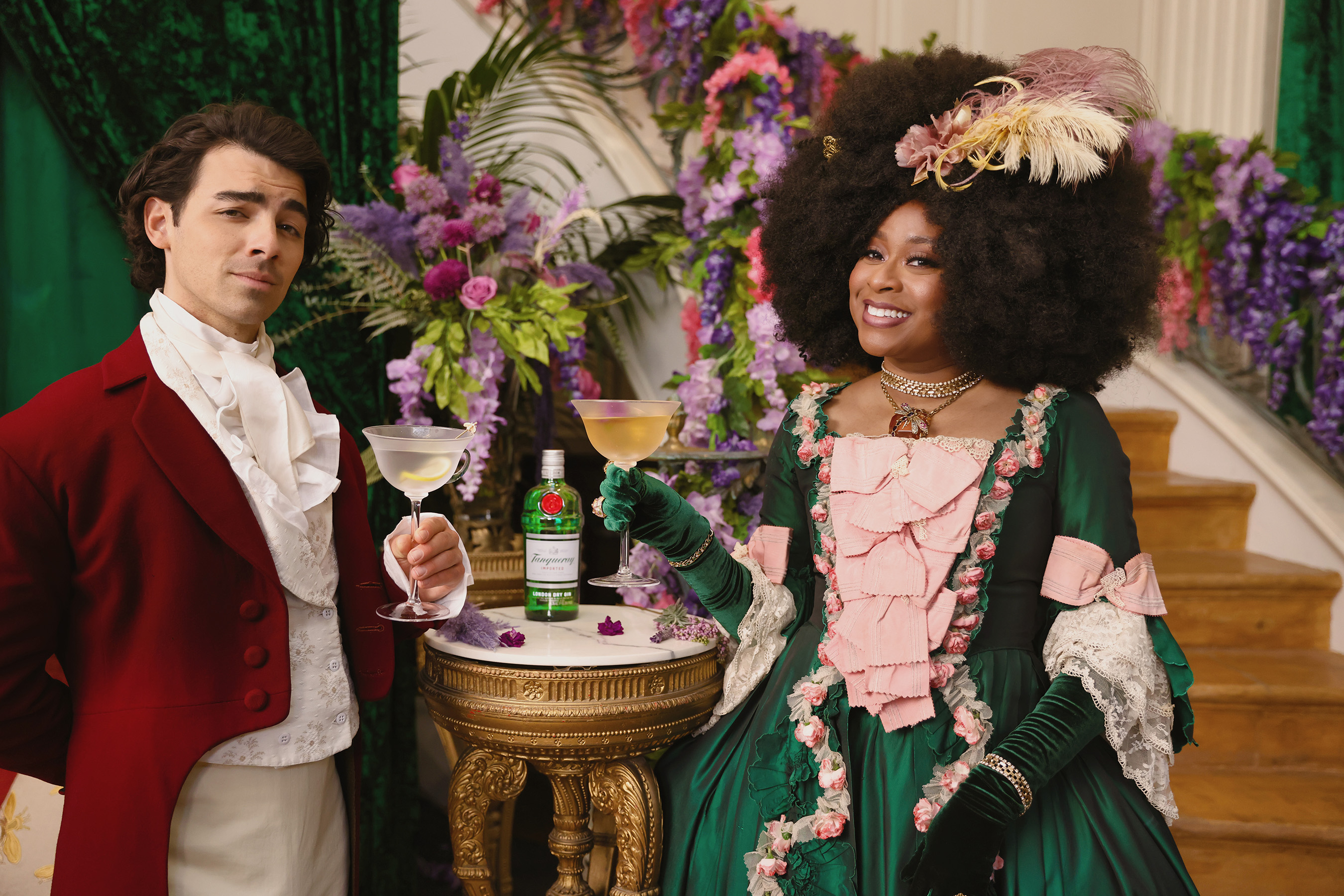 Joe Jonas teamed up with Tanqueray to learn “how to become a Bridgerton” with help from superfan and comedian Phoebe Robinson