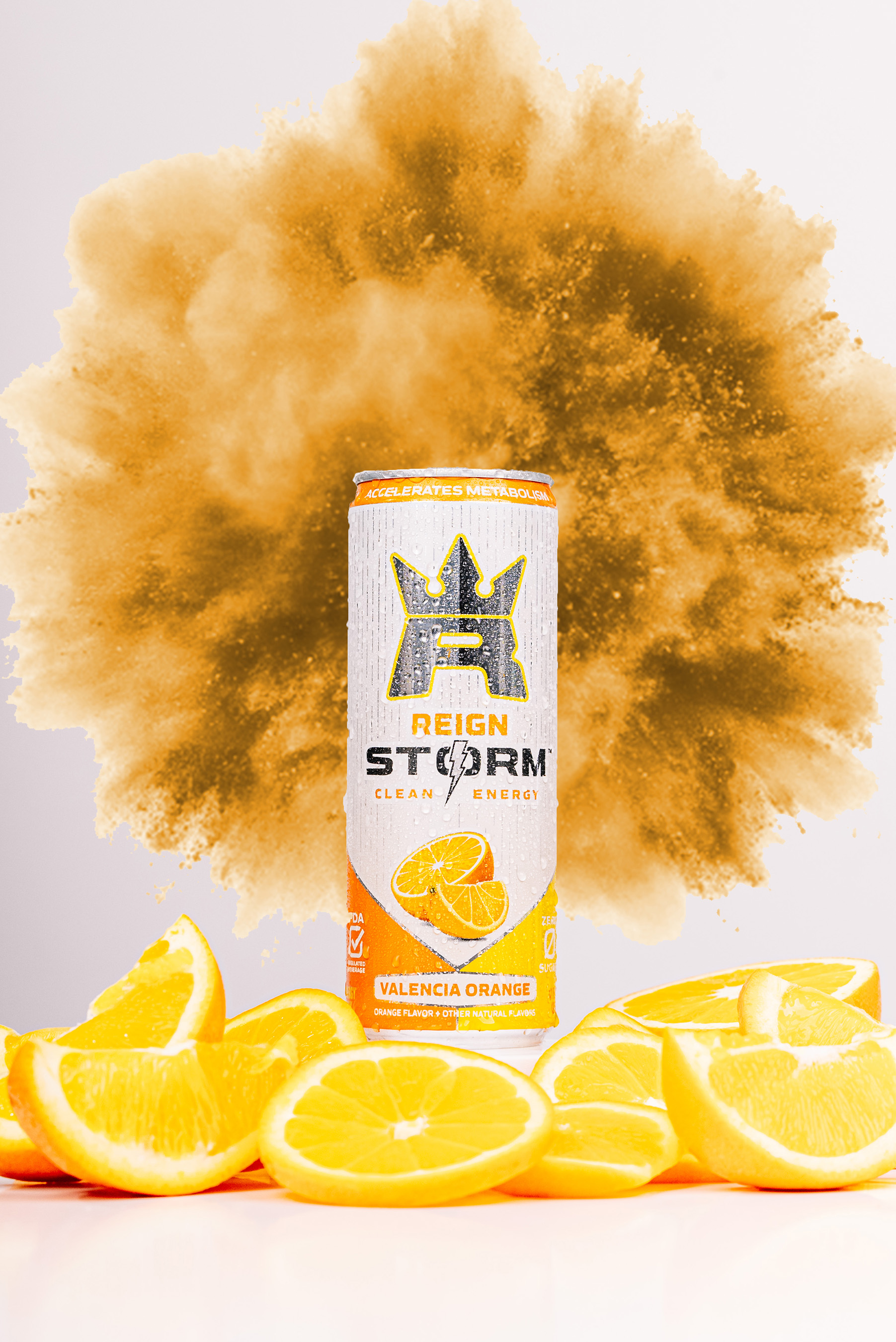 Orange flavored Reign Storm