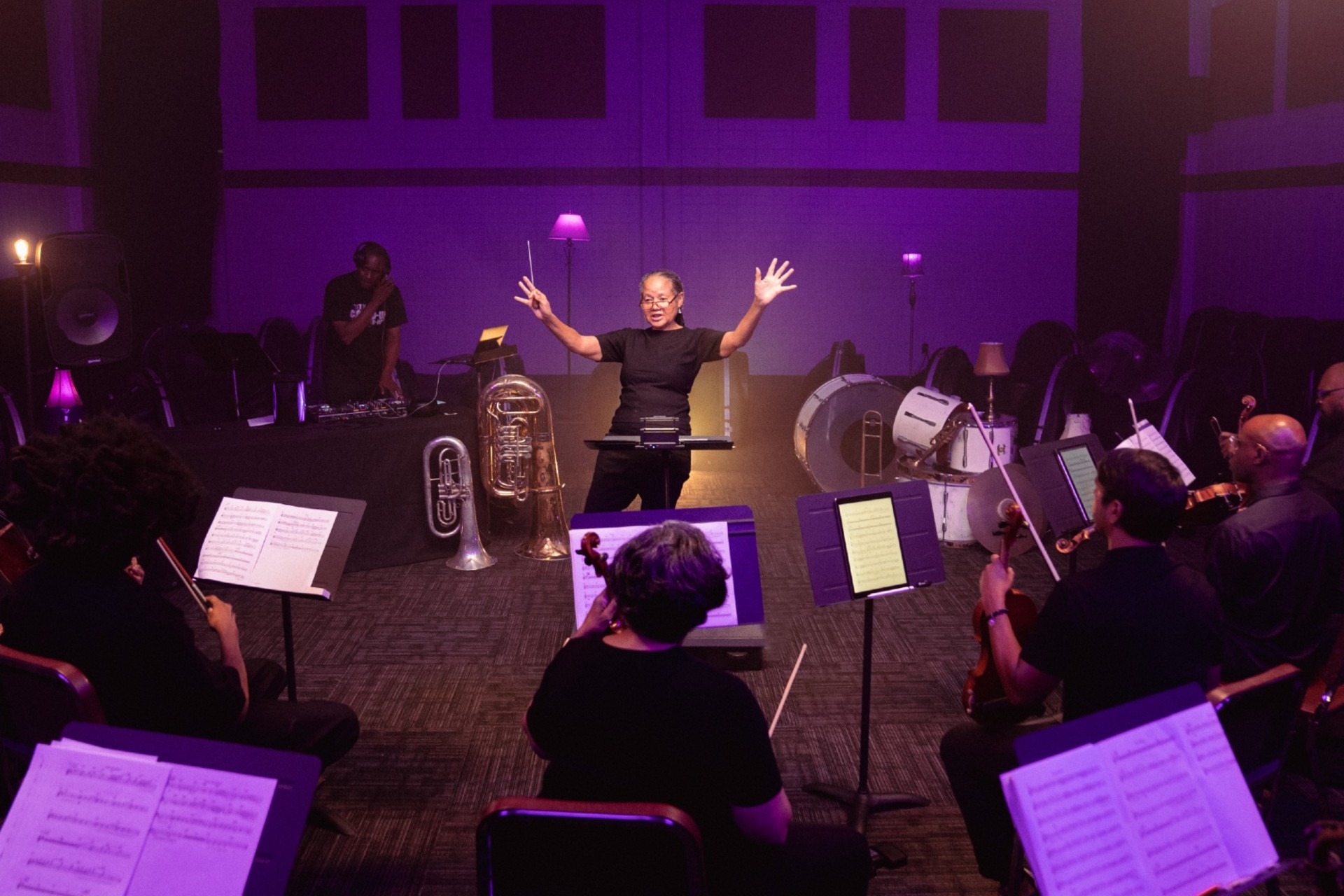 Dr. Anne Lundy of the Scott Joplin Houston Orchestra took the stage during a special night of music, art and culture presented by Crown Royal 18 Year Old.