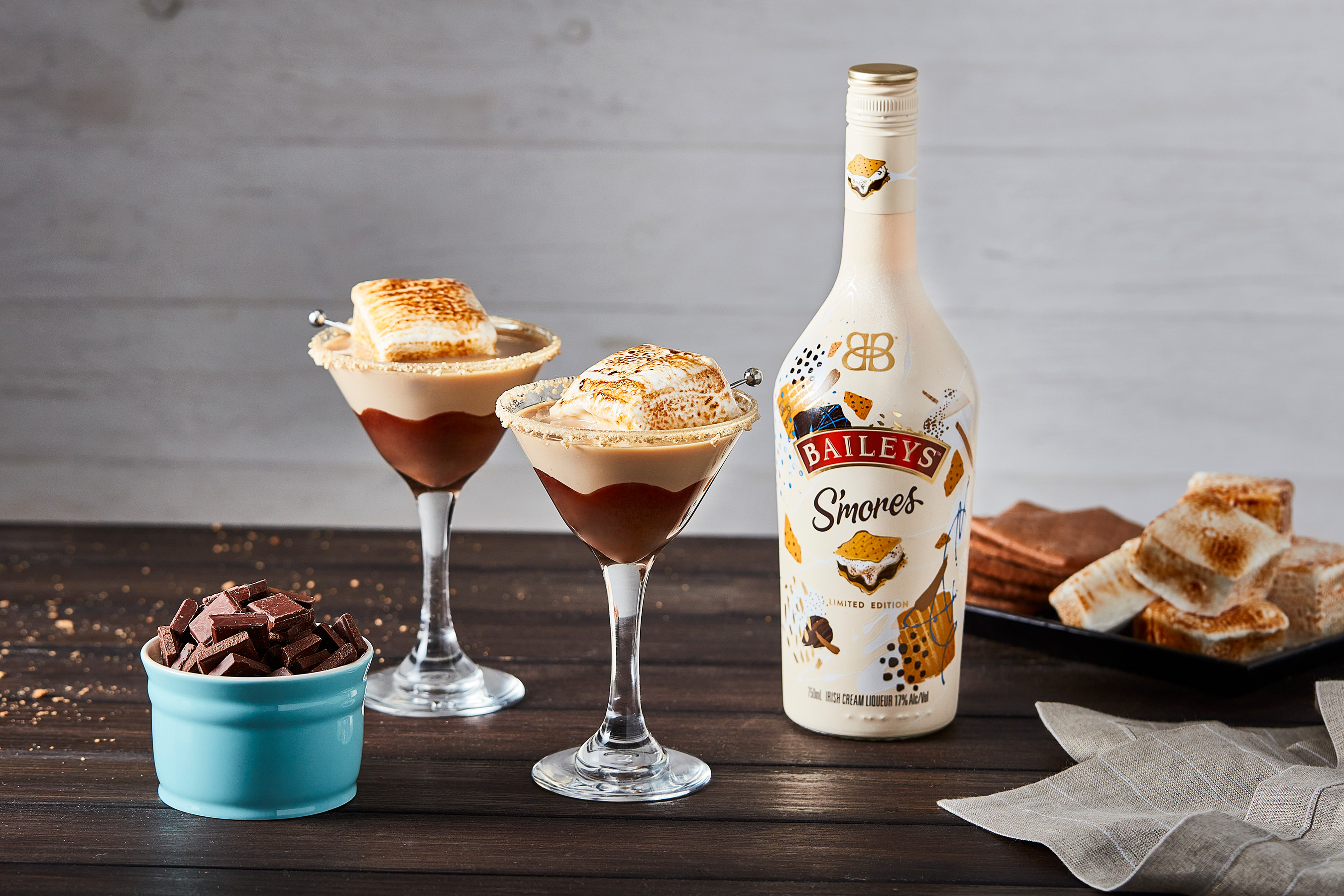 Whether enjoyed neat, with whipped coffee or even in a marshmallow shot, Baileys S’mores gives you more ways to enjoy the classic treat anytime, anywhere!